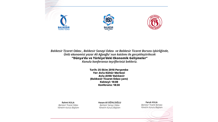 "Dünya’da ve Türkiye’deki Ekonomik Gelişmeler" Konulu Konferans Duyurusu
